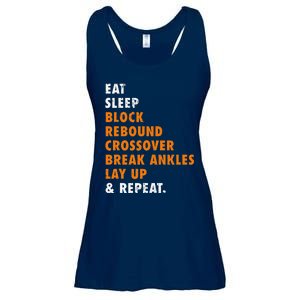 Eat Sleep Basketball Repeat Funny Gift For Basketball Player Ladies Essential Flowy Tank