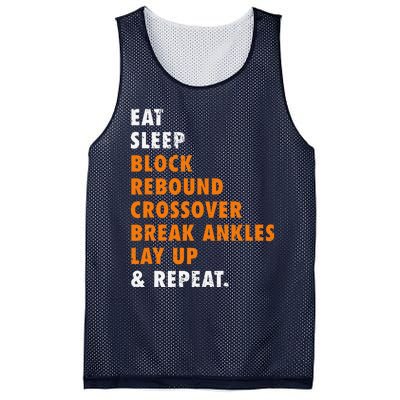 Eat Sleep Basketball Repeat Funny Gift For Basketball Player Mesh Reversible Basketball Jersey Tank