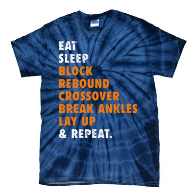 Eat Sleep Basketball Repeat Funny Gift For Basketball Player Tie-Dye T-Shirt