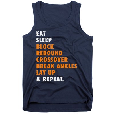 Eat Sleep Basketball Repeat Funny Gift For Basketball Player Tank Top