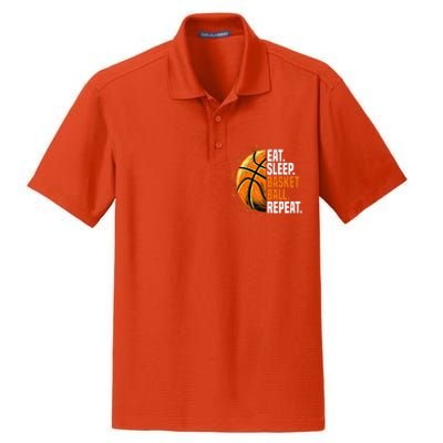 Eat Sleep Basketball Repeat Funny Basketball Lovers Dry Zone Grid Polo