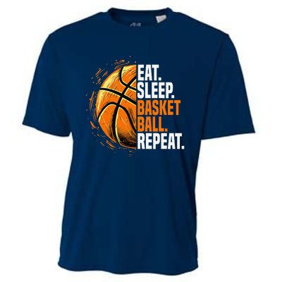 Eat Sleep Basketball Repeat Funny Basketball Lovers Cooling Performance Crew T-Shirt