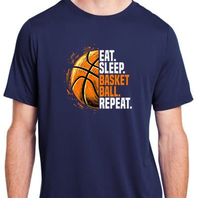 Eat Sleep Basketball Repeat Funny Basketball Lovers Adult ChromaSoft Performance T-Shirt