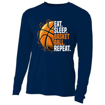 Eat Sleep Basketball Repeat Funny Basketball Lovers Cooling Performance Long Sleeve Crew