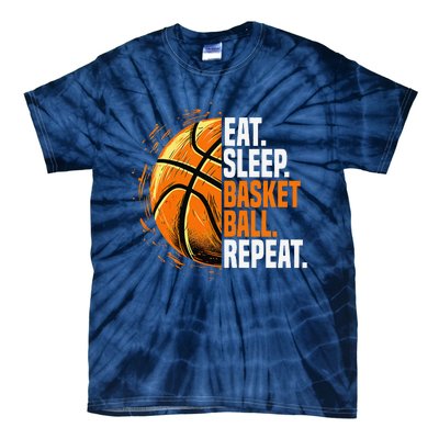 Eat Sleep Basketball Repeat Funny Basketball Lovers Tie-Dye T-Shirt