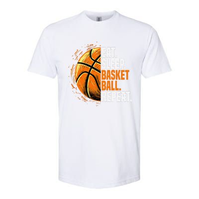 Eat Sleep Basketball Repeat Funny Basketball Lovers Softstyle CVC T-Shirt