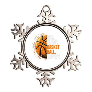 Eat Sleep Basketball Repeat Funny Basketball Lovers Metallic Star Ornament