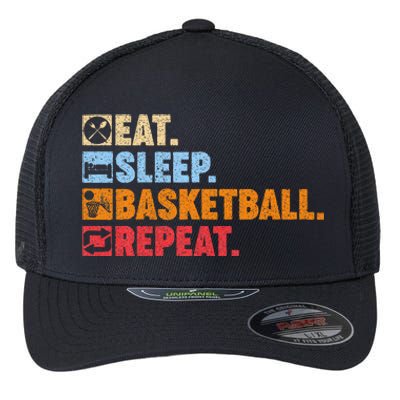 Eat Sleep Basketball Repeat Flexfit Unipanel Trucker Cap