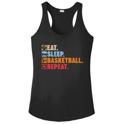 Eat Sleep Basketball Repeat Ladies PosiCharge Competitor Racerback Tank