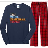 Eat Sleep Basketball Repeat Long Sleeve Pajama Set