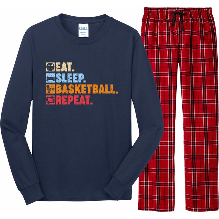 Eat Sleep Basketball Repeat Long Sleeve Pajama Set