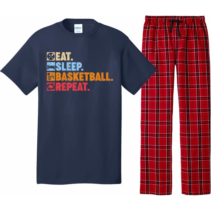 Eat Sleep Basketball Repeat Pajama Set