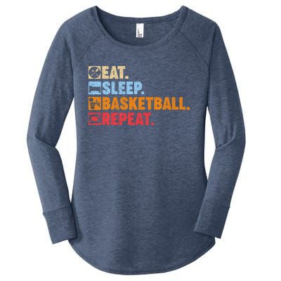 Eat Sleep Basketball Repeat Women's Perfect Tri Tunic Long Sleeve Shirt