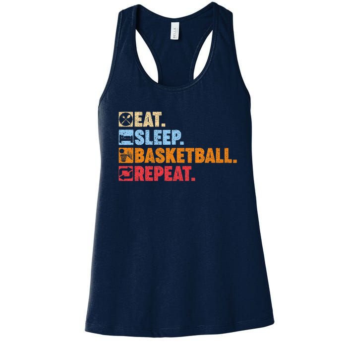 Eat Sleep Basketball Repeat Women's Racerback Tank