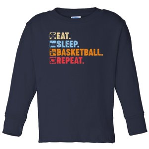 Eat Sleep Basketball Repeat Toddler Long Sleeve Shirt