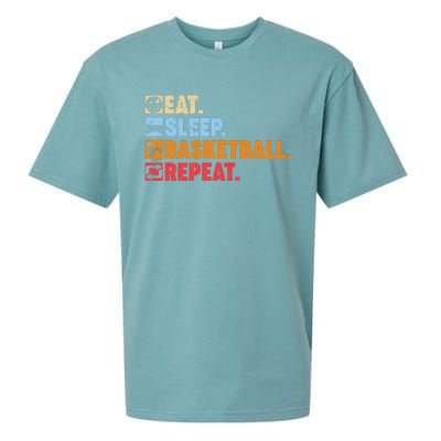 Eat Sleep Basketball Repeat Sueded Cloud Jersey T-Shirt