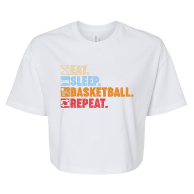 Eat Sleep Basketball Repeat Bella+Canvas Jersey Crop Tee