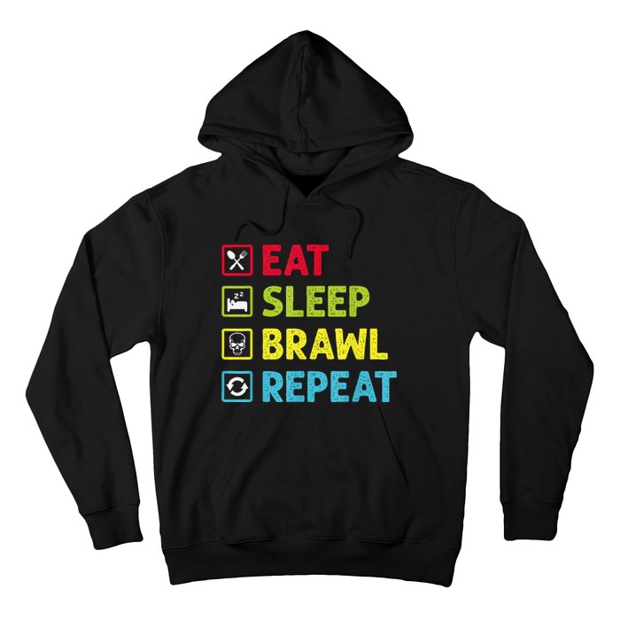 Eat Sleep Brawl Repeat Funny Video Gamer Gaming Hoodie