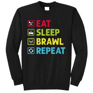 Eat Sleep Brawl Repeat Funny Video Gamer Gaming Sweatshirt