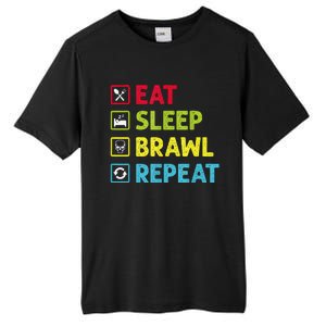 Eat Sleep Brawl Repeat Funny Video Gamer Gaming Tall Fusion ChromaSoft Performance T-Shirt