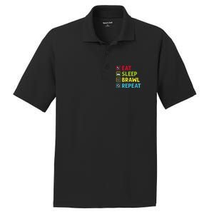 Eat Sleep Brawl Repeat Funny Video Gamer Gaming PosiCharge RacerMesh Polo