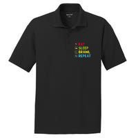 Eat Sleep Brawl Repeat Funny Video Gamer Gaming PosiCharge RacerMesh Polo