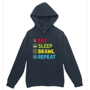 Eat Sleep Brawl Repeat Funny Video Gamer Gaming Urban Pullover Hoodie