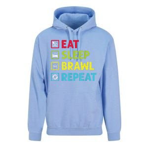 Eat Sleep Brawl Repeat Funny Video Gamer Gaming Unisex Surf Hoodie