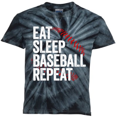 Eat Sleep Baseball Repeat Kids Tie-Dye T-Shirt