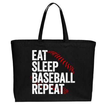 Eat Sleep Baseball Repeat Cotton Canvas Jumbo Tote