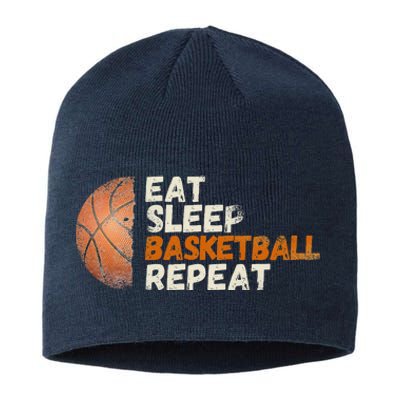 Eat Sleep Basketball Repeat Fun Basketball Fans Sustainable Beanie