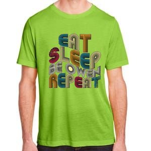 Eat Sleep Be Owen Repeat Funny Groovy Retro Owen Adult ChromaSoft Performance T-Shirt