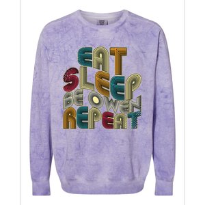 Eat Sleep Be Owen Repeat Funny Groovy Retro Owen Colorblast Crewneck Sweatshirt