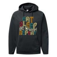 Eat Sleep Be Owen Repeat Funny Groovy Retro Owen Performance Fleece Hoodie