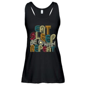 Eat Sleep Be Owen Repeat Funny Groovy Retro Owen Ladies Essential Flowy Tank