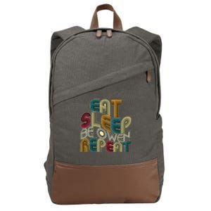 Eat Sleep Be Owen Repeat Funny Groovy Retro Owen Cotton Canvas Backpack