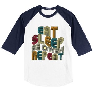 Eat Sleep Be Owen Repeat Funny Groovy Retro Owen Baseball Sleeve Shirt