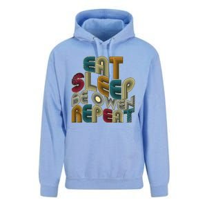 Eat Sleep Be Owen Repeat Funny Groovy Retro Owen Unisex Surf Hoodie