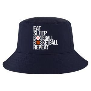 Eat Sleep Baseball Basketball Repeat Funny Ball Cool Comfort Performance Bucket Hat