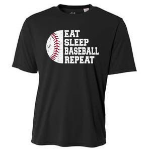 Eat Sleep Baseball Repeat Baseball Player Funny Baseball Cooling Performance Crew T-Shirt