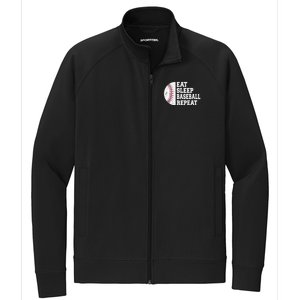 Eat Sleep Baseball Repeat Baseball Player Funny Baseball Stretch Full-Zip Cadet Jacket