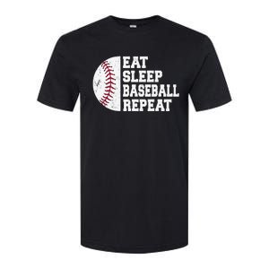 Eat Sleep Baseball Repeat Baseball Player Funny Baseball Softstyle CVC T-Shirt