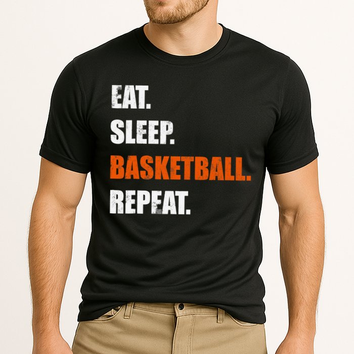 Eat Sleep Basketball Repeat Cooling Performance Crew T-Shirt