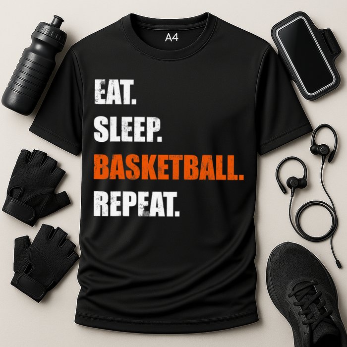 Eat Sleep Basketball Repeat Cooling Performance Crew T-Shirt