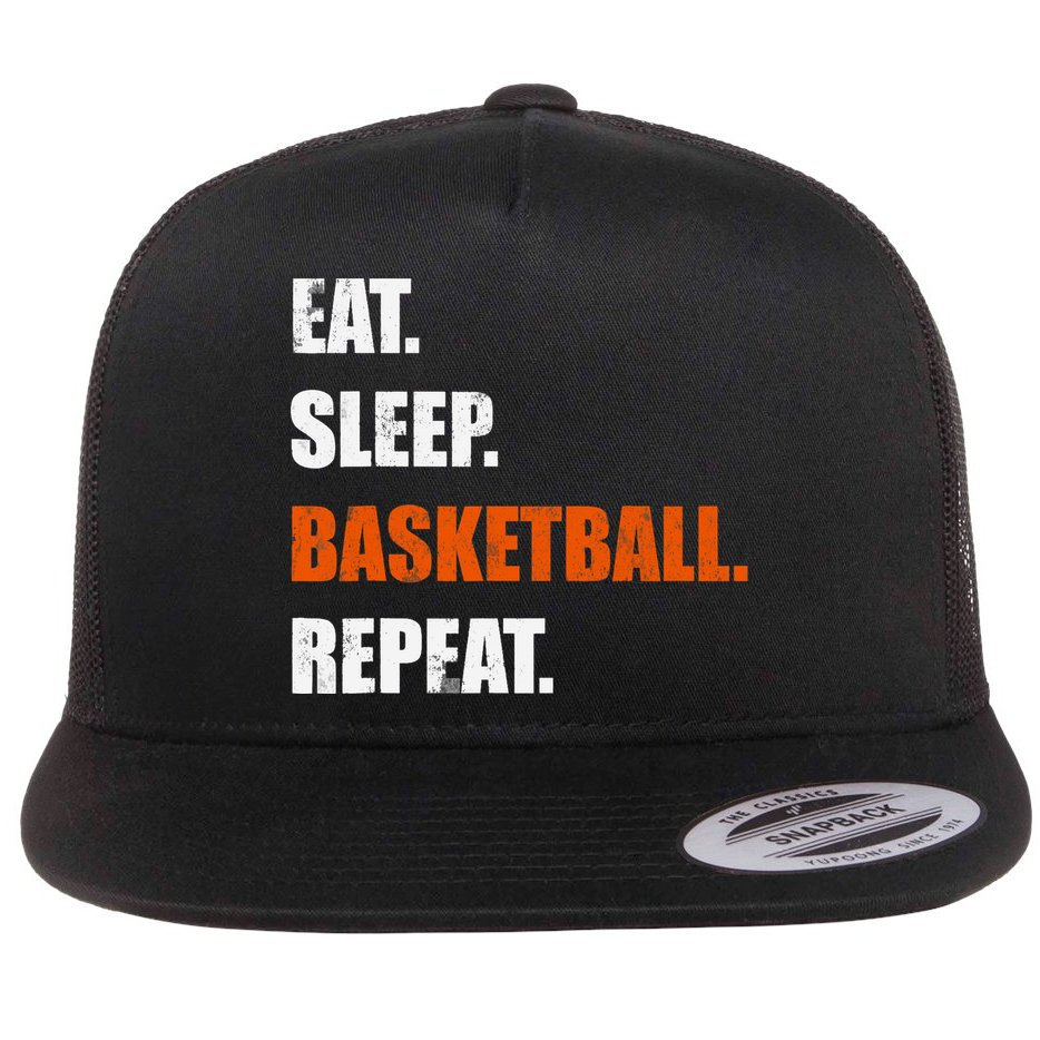 Eat Sleep Basketball Repeat Flat Bill Trucker Hat