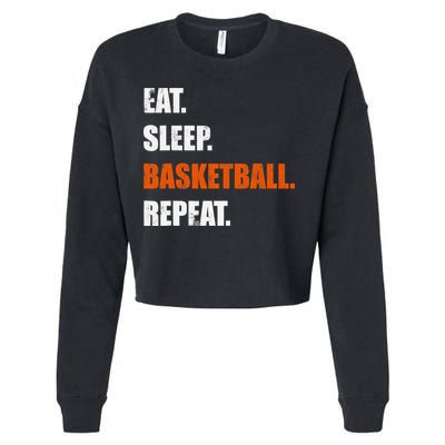 Eat Sleep Basketball Repeat Cropped Pullover Crew