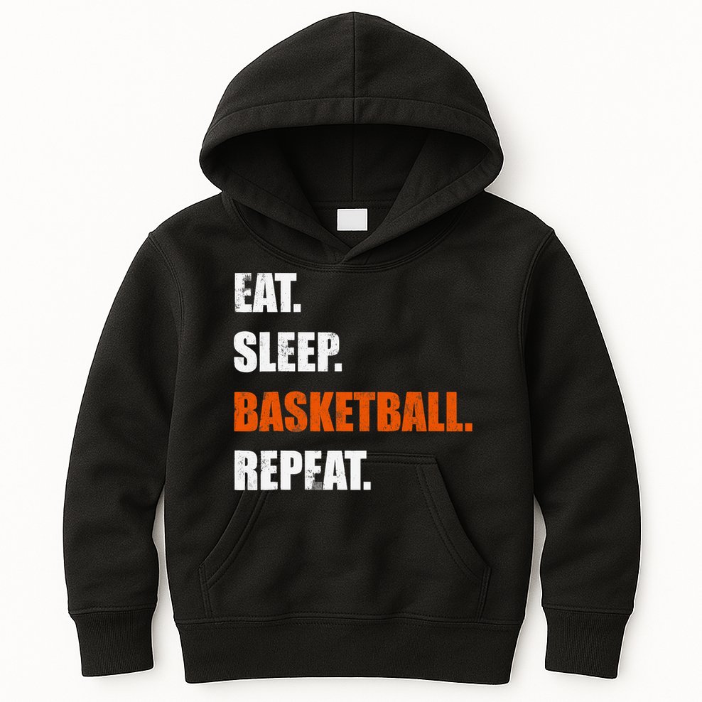 Eat Sleep Basketball Repeat Kids Hoodie