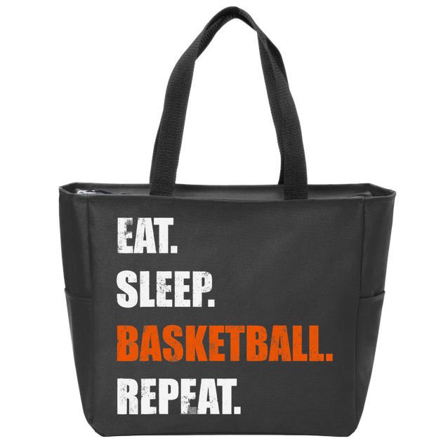 Eat Sleep Basketball Repeat Zip Tote Bag