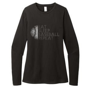 Eat Sleep Baseball Repeat Baseball Player Funny Baseball Womens CVC Long Sleeve Shirt