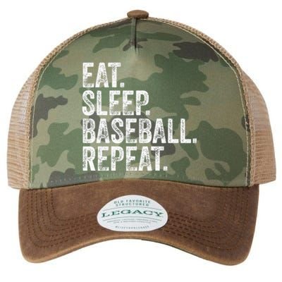 Eat Sleep Baseball Repeat Legacy Tie Dye Trucker Hat